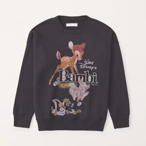 Abercrombie Kids Disney Bambi Graphic Sweatshirt Gray Size 7/8
